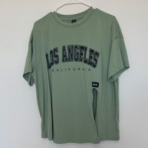 SHEIN Olive Los Angeles Graphic Tee